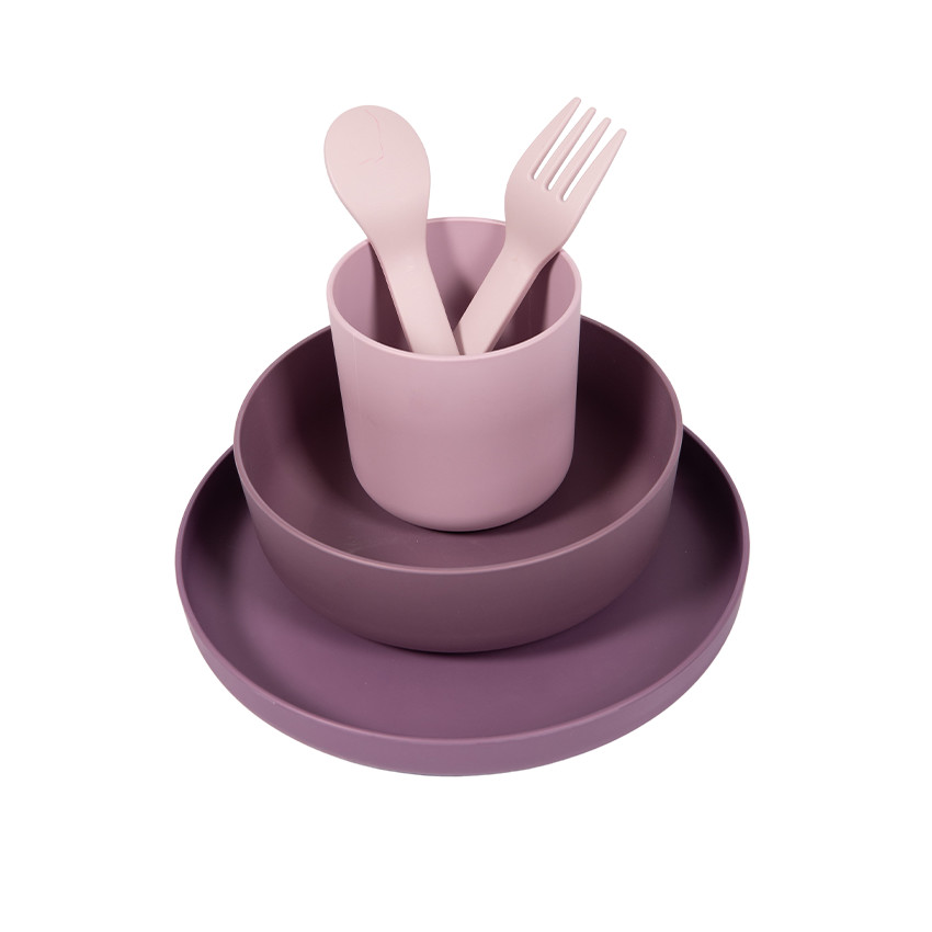 Set vaisselle 5 pièces rose 