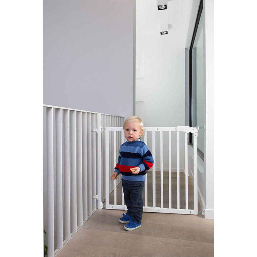 Barrière de porte/escalier Maestro 73.5-104 cm en bois - Blanc  