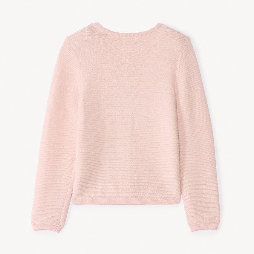 Gilet en tricot uni fantaisie et scintillant pour fille 