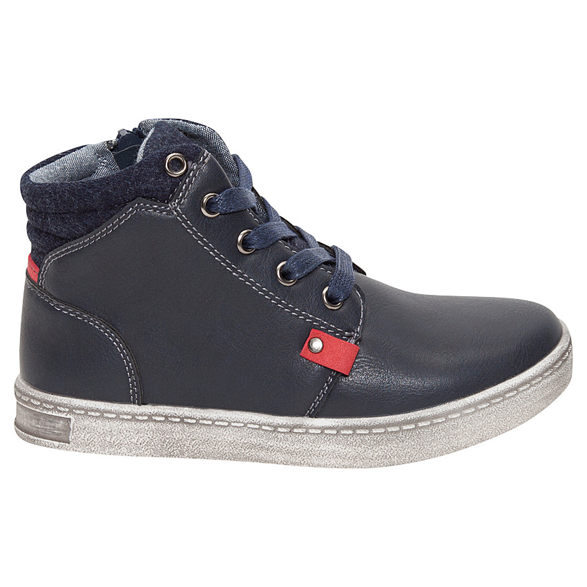 Bottillons en cuir unis à lacets et zip 
