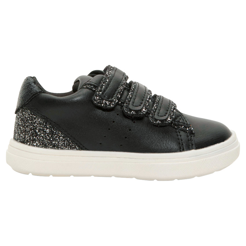 Baskets basses avec 3 scratchs et paillettes 