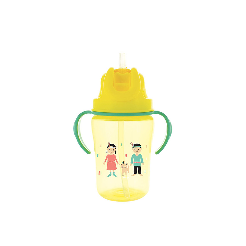 Tasse d'apprentissage avec paille 350ml - Jaune 