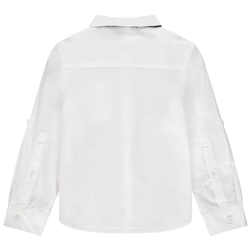 Chemise manches longues cérémonie à cravate amovible 