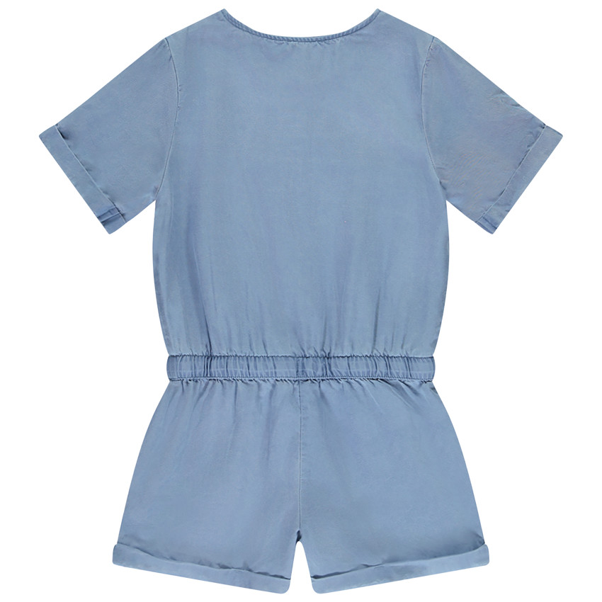 Combishort en sergé uni pour fille 