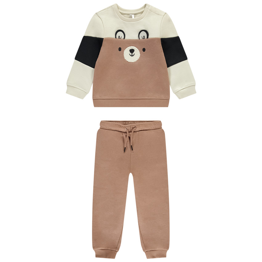 Ensemble jogging ludique ourson pour bébé garçon 