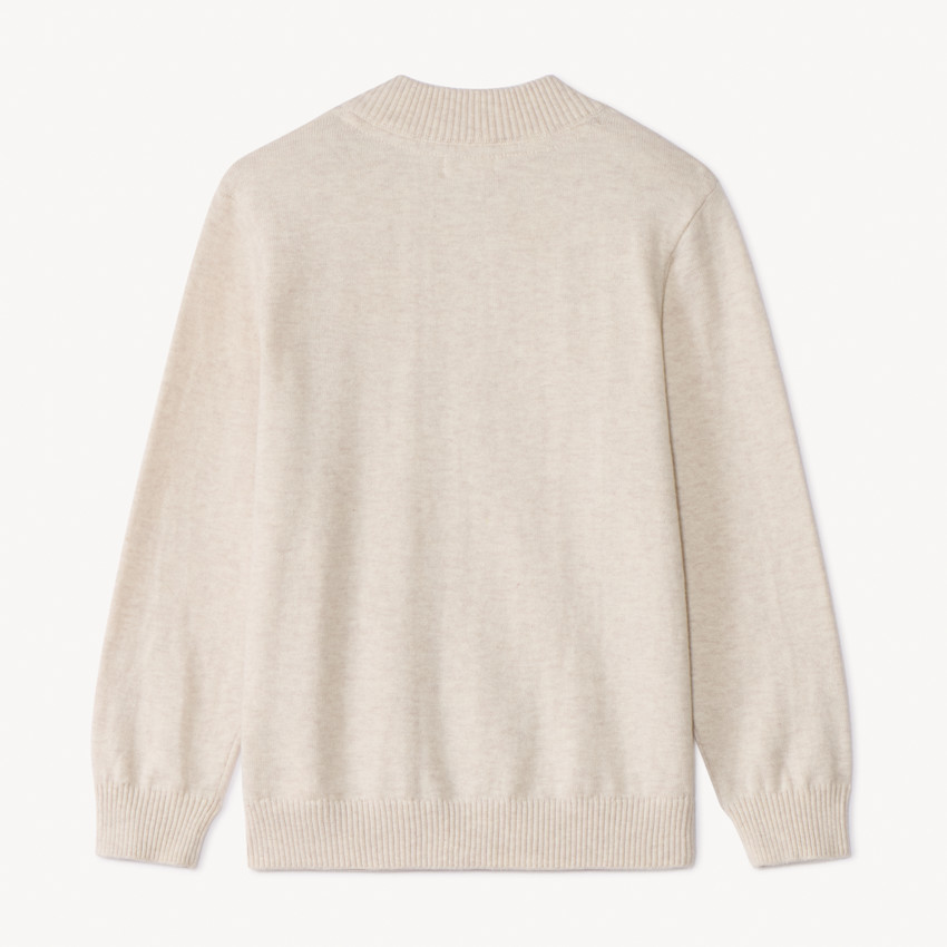 Gilet zippé col teddy en tricot uni pour garçon 