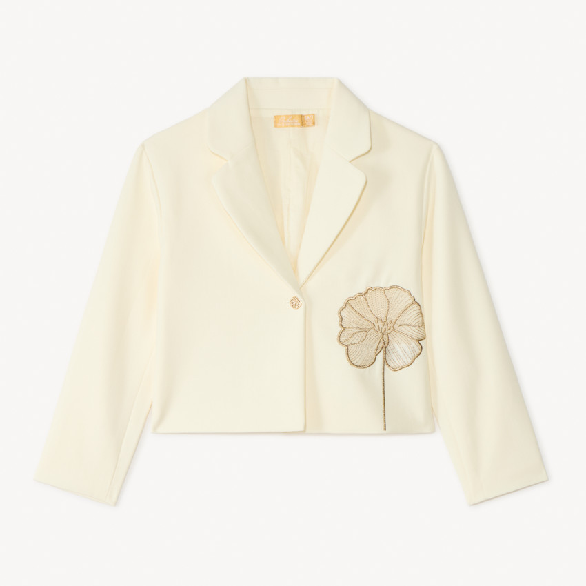 Veste en toile style blazer uni pour fille