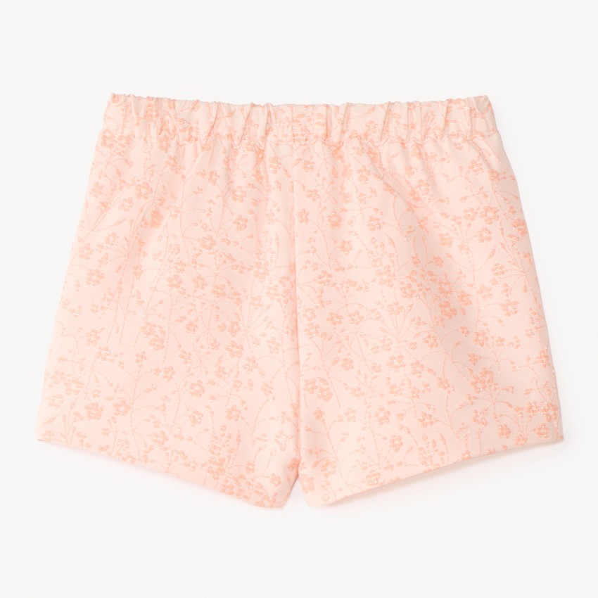 Short en jacquard avec poches en forme de cœur pour bébé fille 
