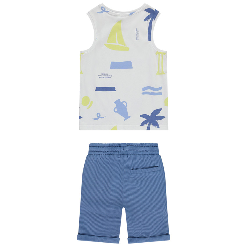 Ensemble 2 pièces débardeur imprimé Mykonos pour garçon 