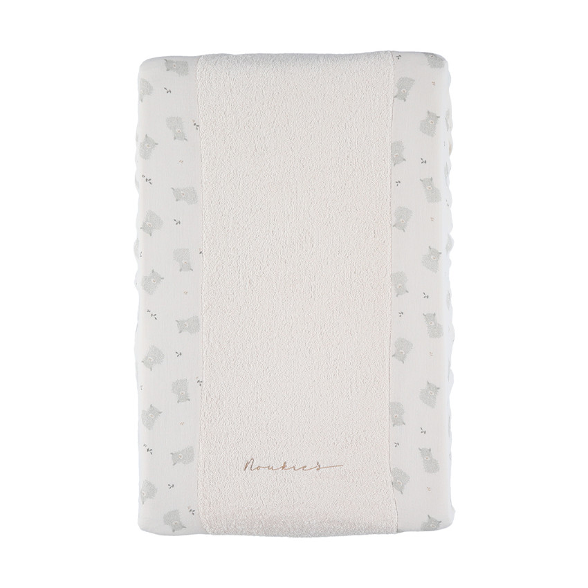 Housse de matelas à langer imprimé Fluffy écru 