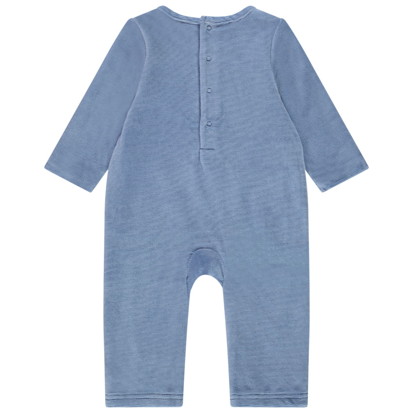 Combinaison longue en velours broderie voiture pour bébé garçon 