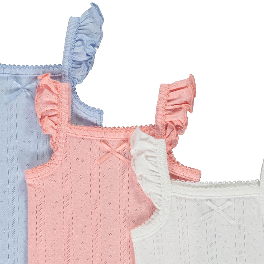 Lot de 3 bodies sans manches en maille pointel pour bébé fille 
