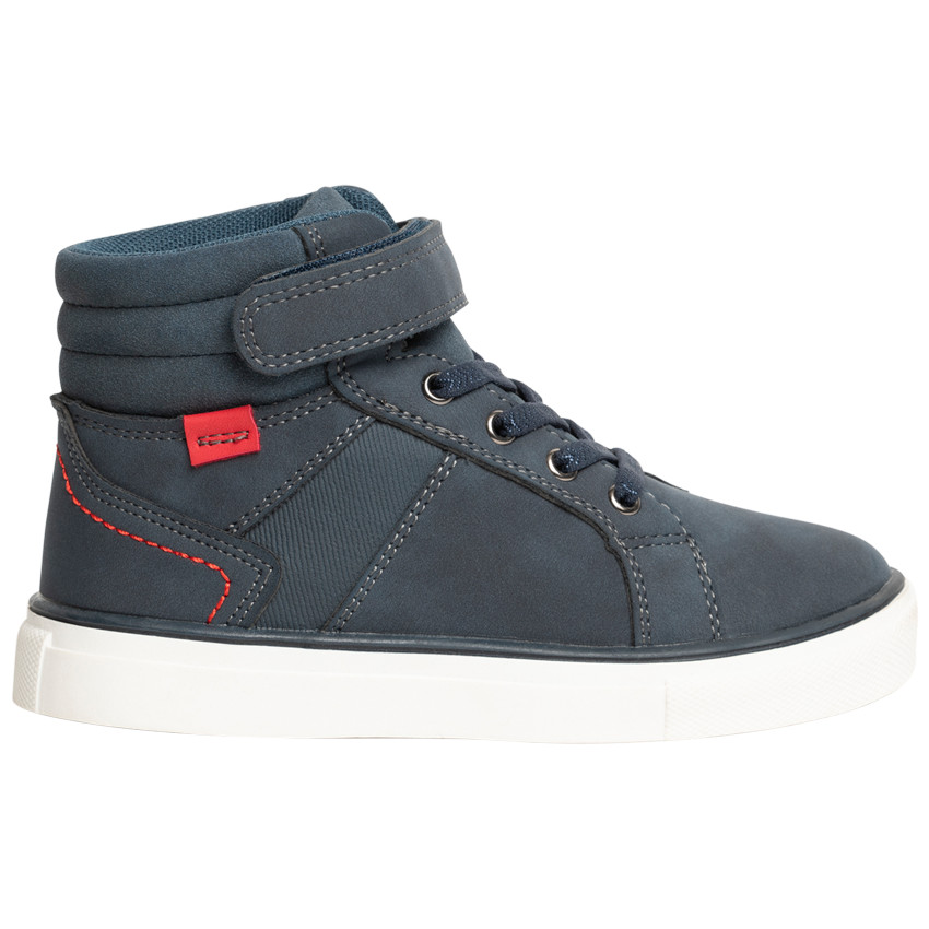 Bottillons bleus à lacets et scratch pour enfant garçon