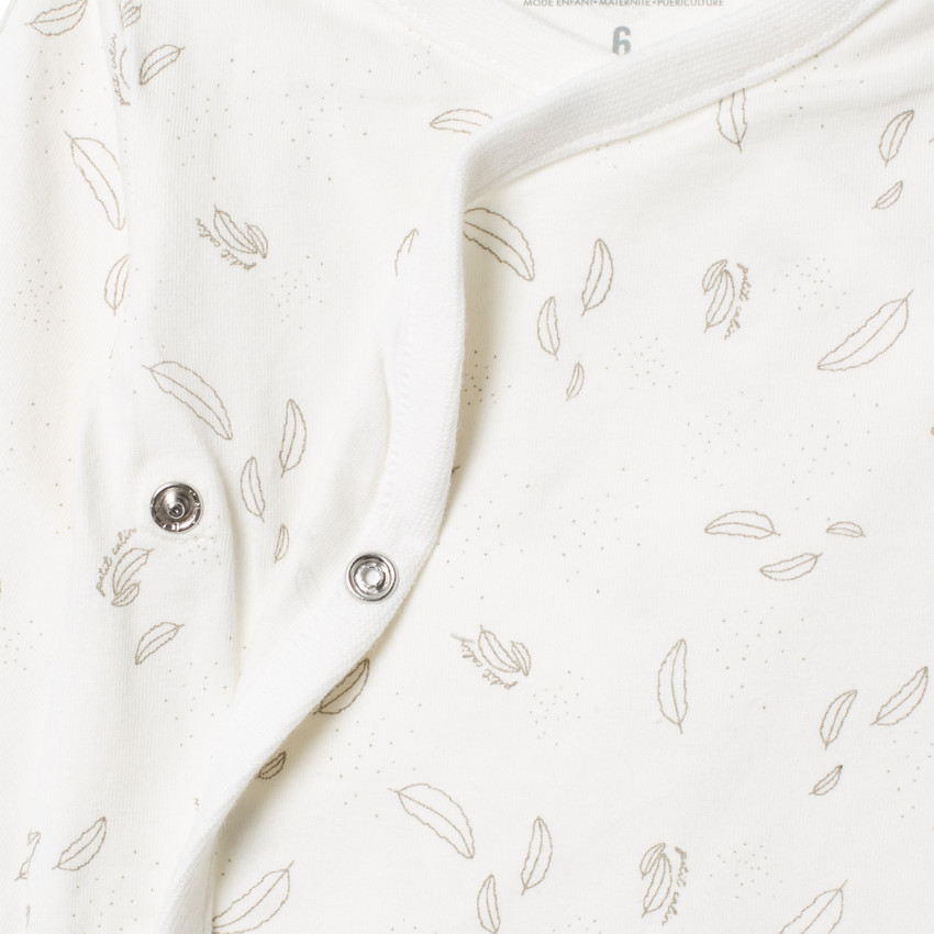 Lot de 2 bodies manches longues en coton print plumes pour bébé 