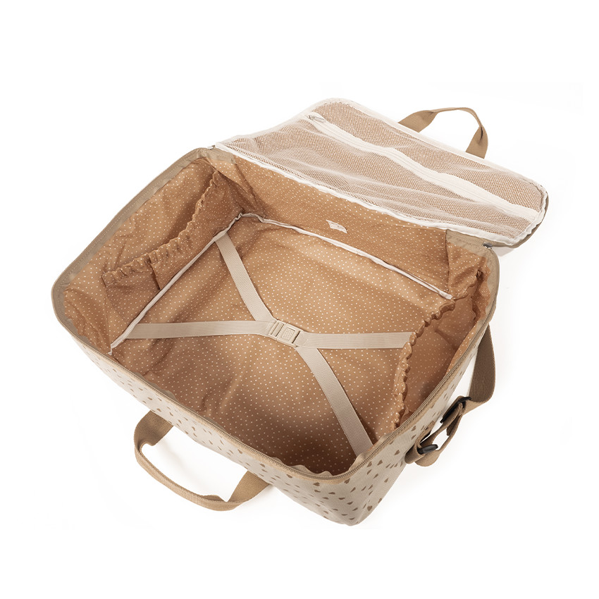 Valise bébé de maternité imprimé cœurs Poppy cannelle - Beige (Walking Mum) - Image 2