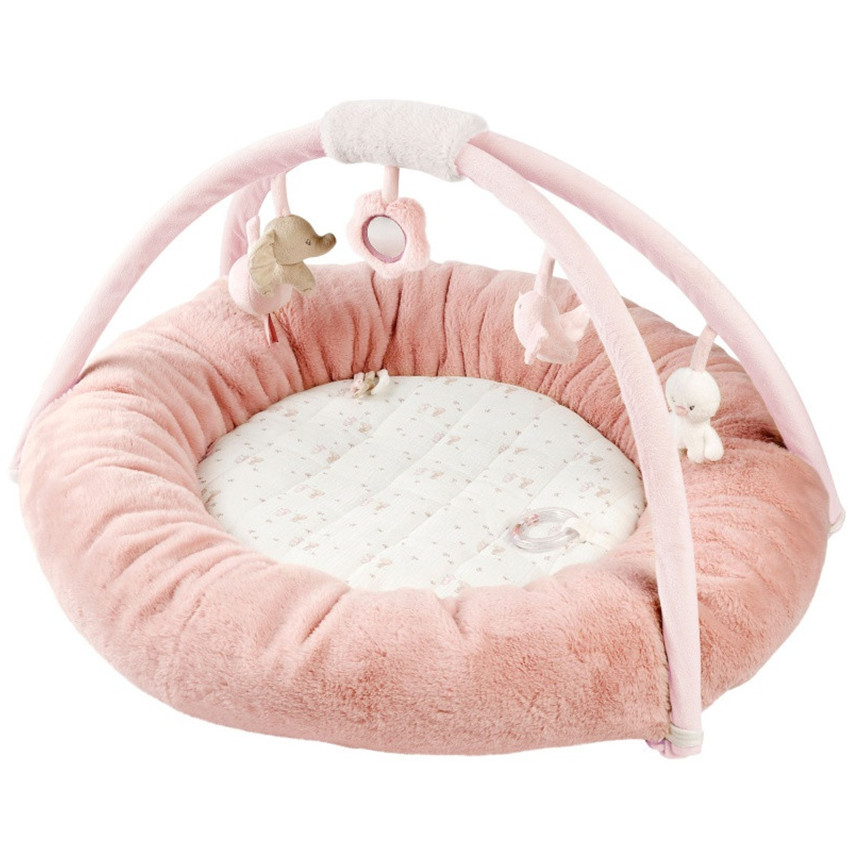 Tapis d'éveil pouf avec arches - Fanfan - Rose - Diamètre 90 cm
