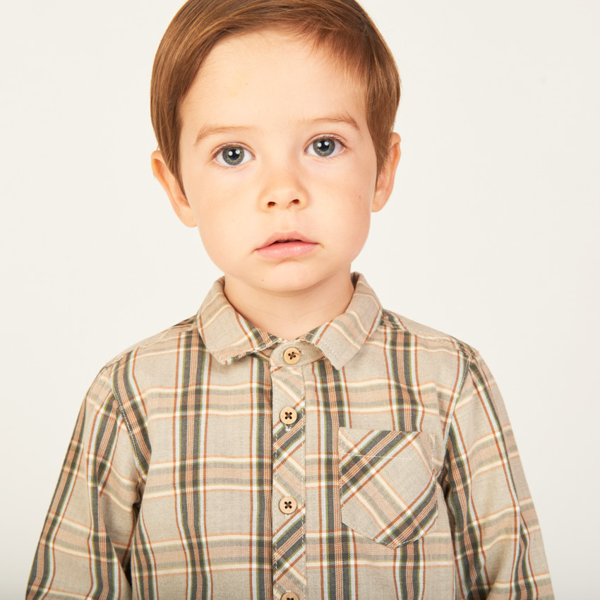 Ensemble 2 pièces avec chemise à carreaux pour bébé garçon 