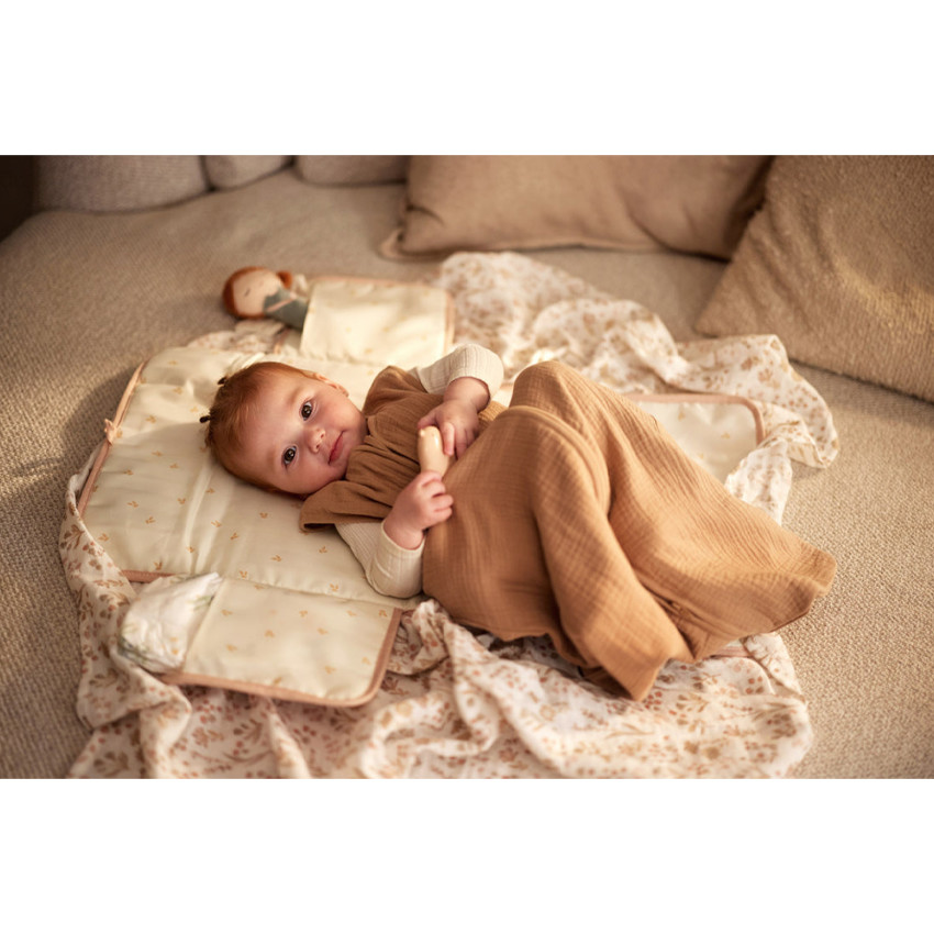 Gigoteuse sans manches 70cm gaze de coton Biscuit 