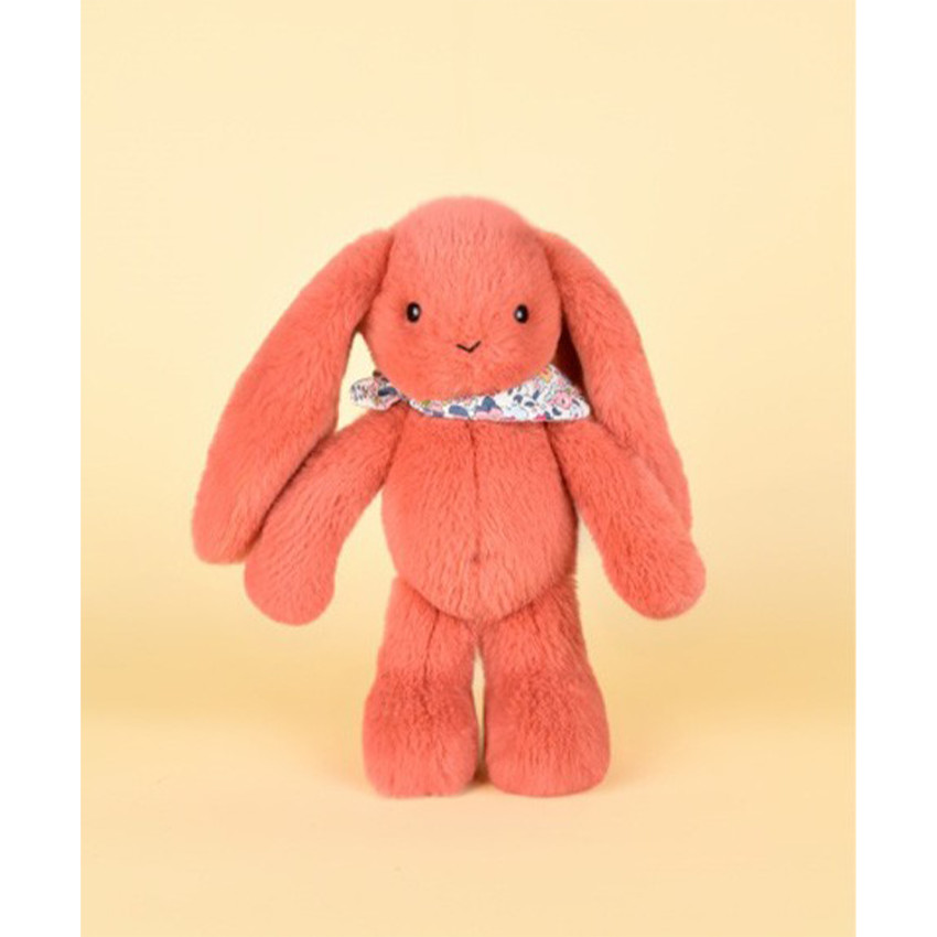 Peluche Lapin Fleurette 25cm Terracotta 