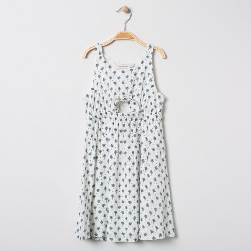 Robe à bretelles à imprimé végétal all-over 