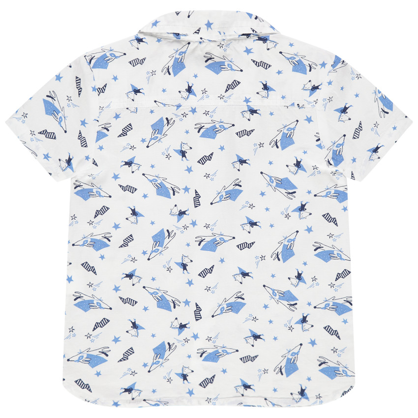 Chemise manches courtes à imprimés fantaisie all-over 