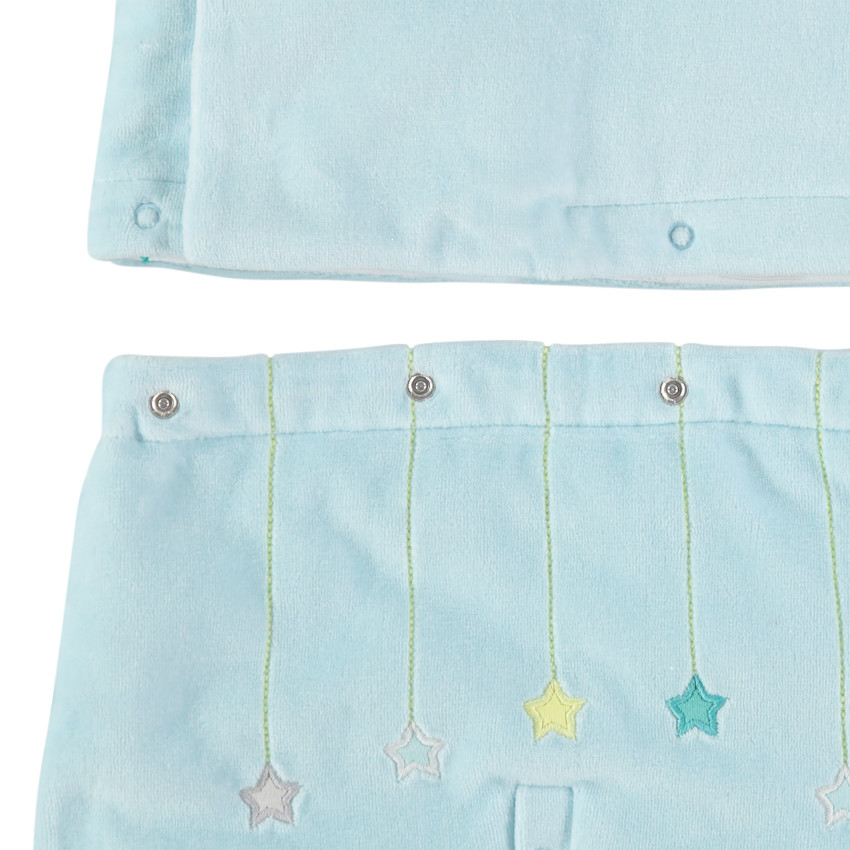 Combi-pilote en velours doublée jersey motif nuage 