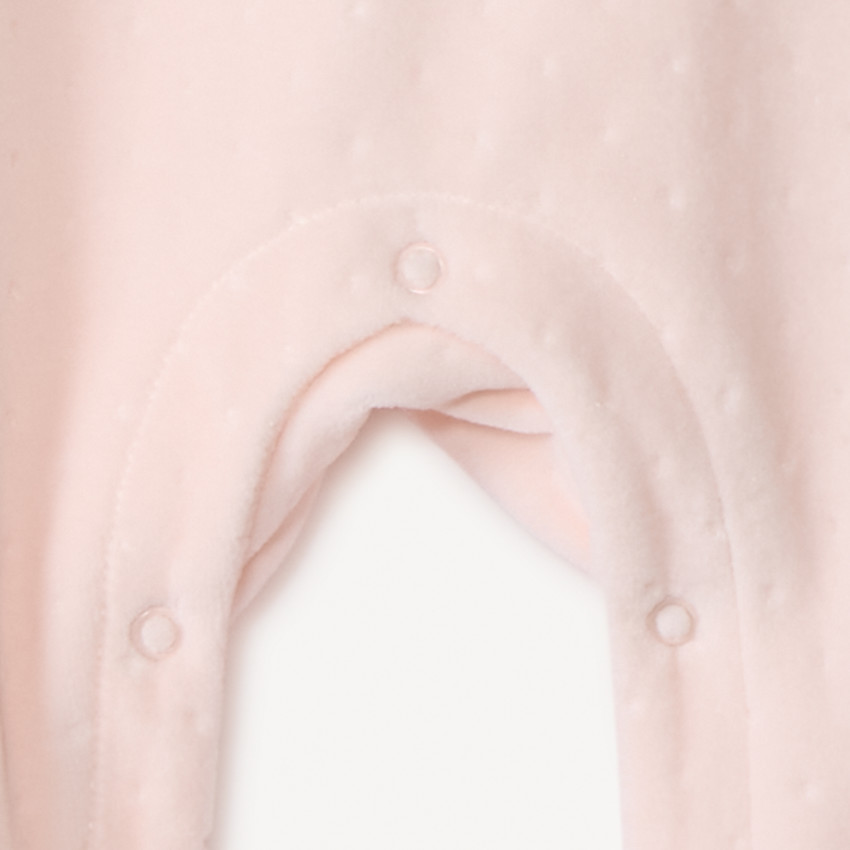 Dors-bien en velours dévoré patch lapins pour bébé fille 