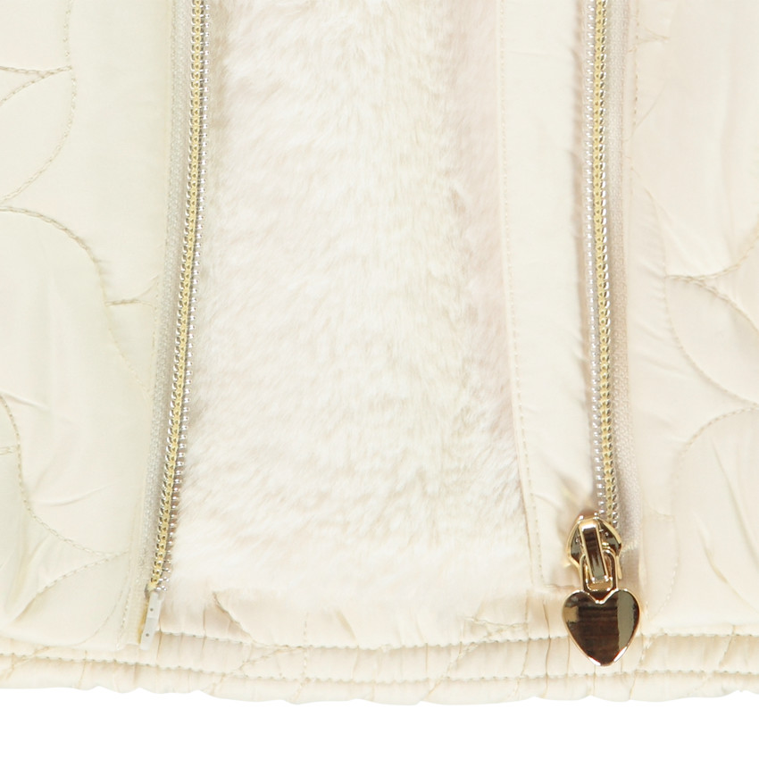 Doudoune longue sans manches doublée sherpa pour fille 