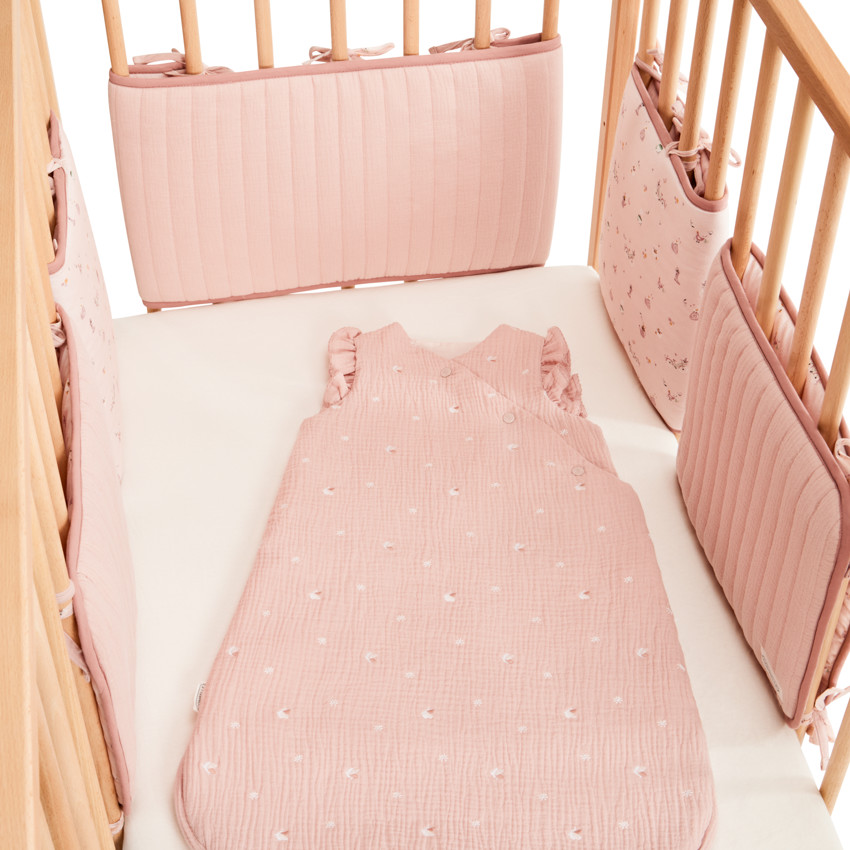 Lot de 5 protèges barreaux modulables Promenade Bucolique rose 
