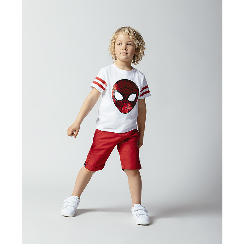 T-shirt manches courtes motif Spiderman en sequins magiques 
