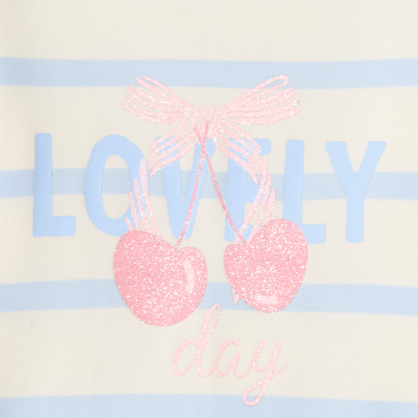 Marinière molletonnée print cerise pour fille 