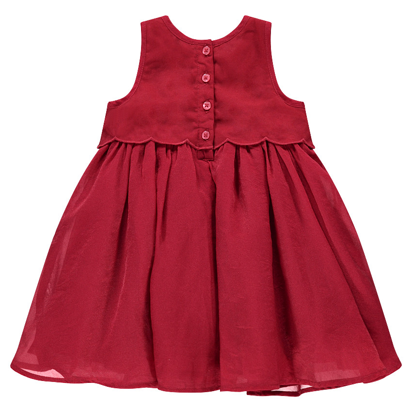 Robe de fête rouge effet 2 en 1 avec sequins 
