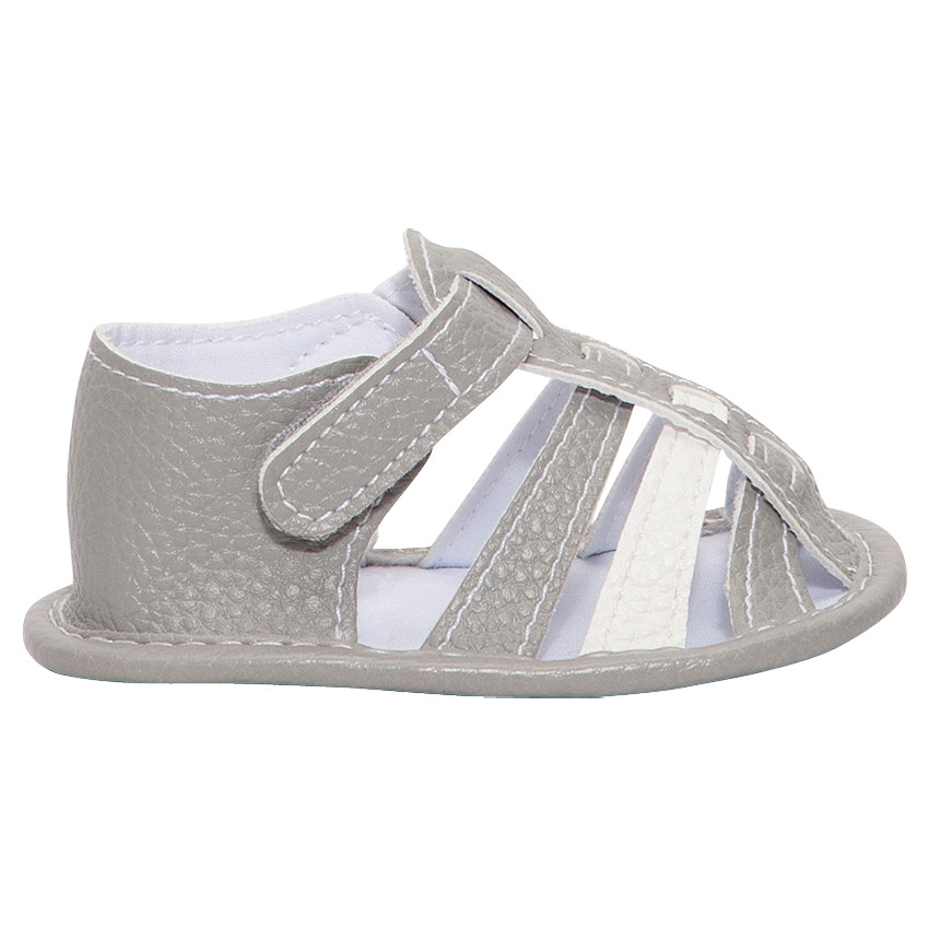 Nu-pieds aspect cuir avec ouverture à scratch 