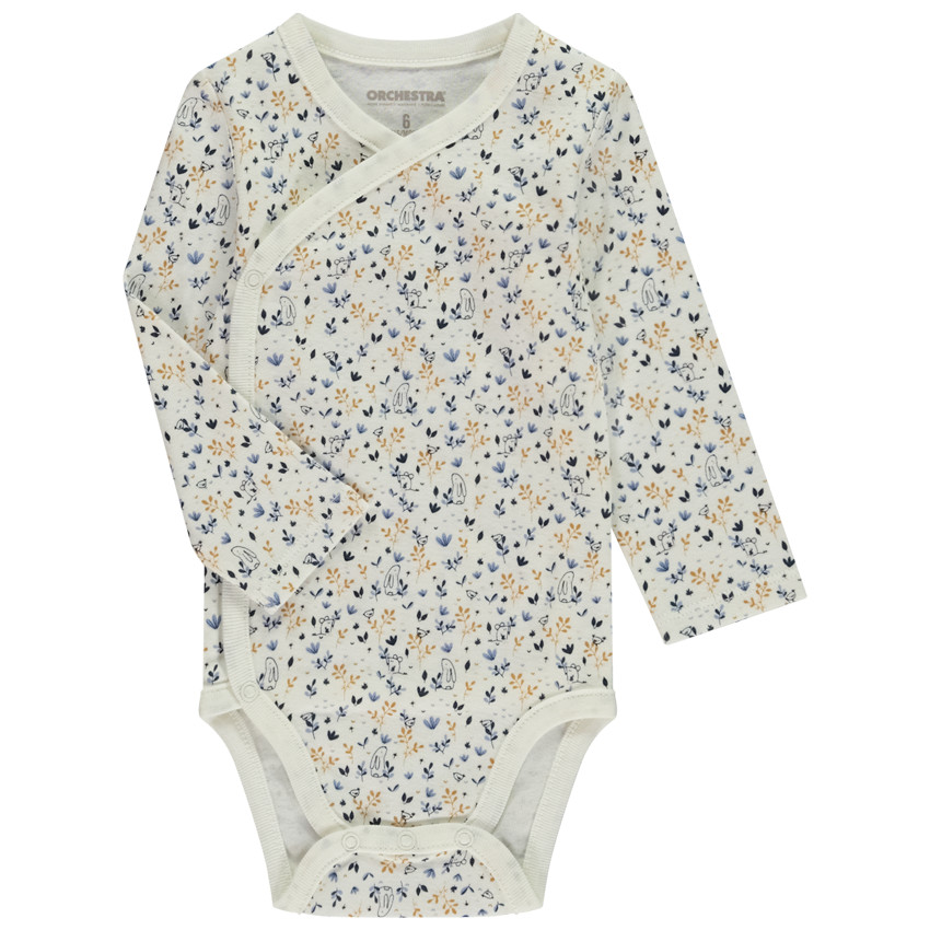 Lot de 3 body manches longues imprimé fantaisie pour bébé fille avec ouvertures différentes selon l'âge 