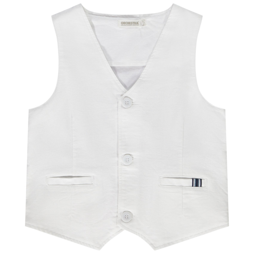 Gilet serveur en coton armuré avec poches pour garçon