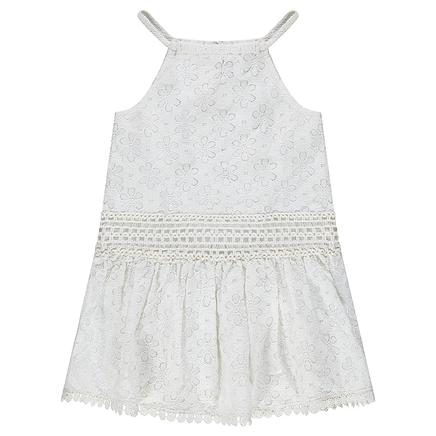 Robe sans manches avec fleurs en dentelle 