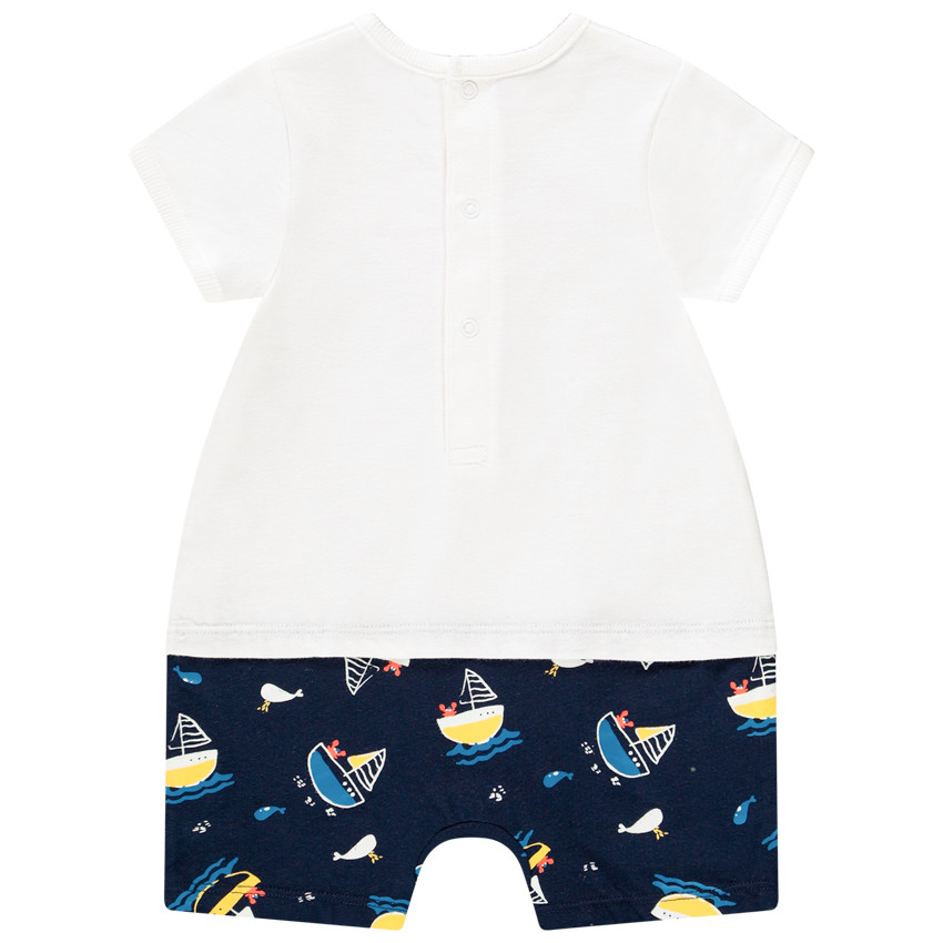 Combinaison courte en maille effet 2-en-1 pour bébé garçon 