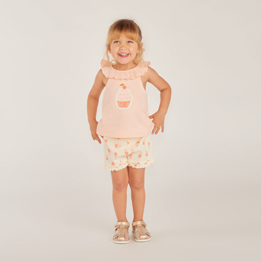Ensemble court 2 pièces débardeur + short pour bébé fille