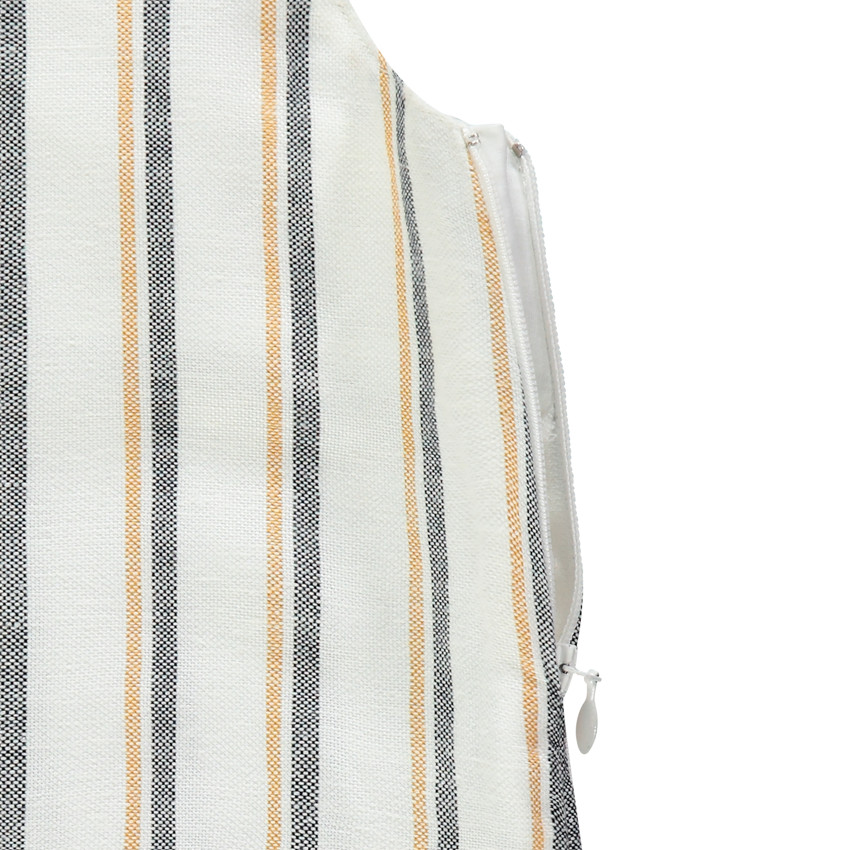 Salopette longue en toile à rayures verticales 