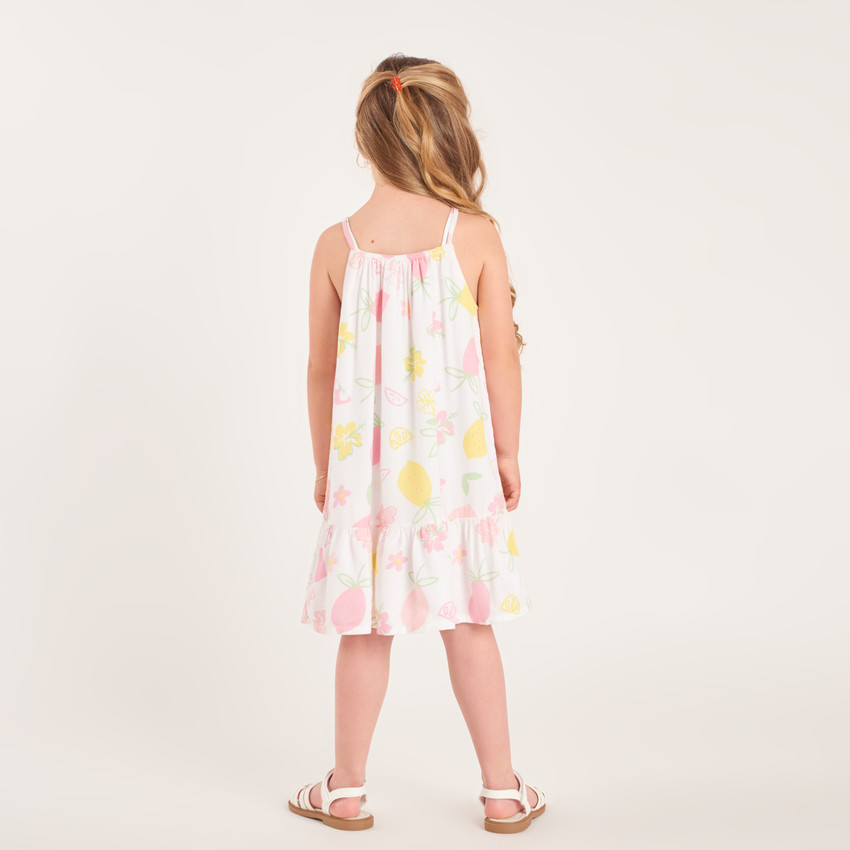 Robe à bretelles imprimé citron pour fille 