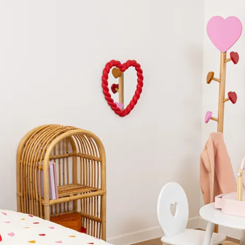 Miroir en forme de cœur torsadé 40 cm 