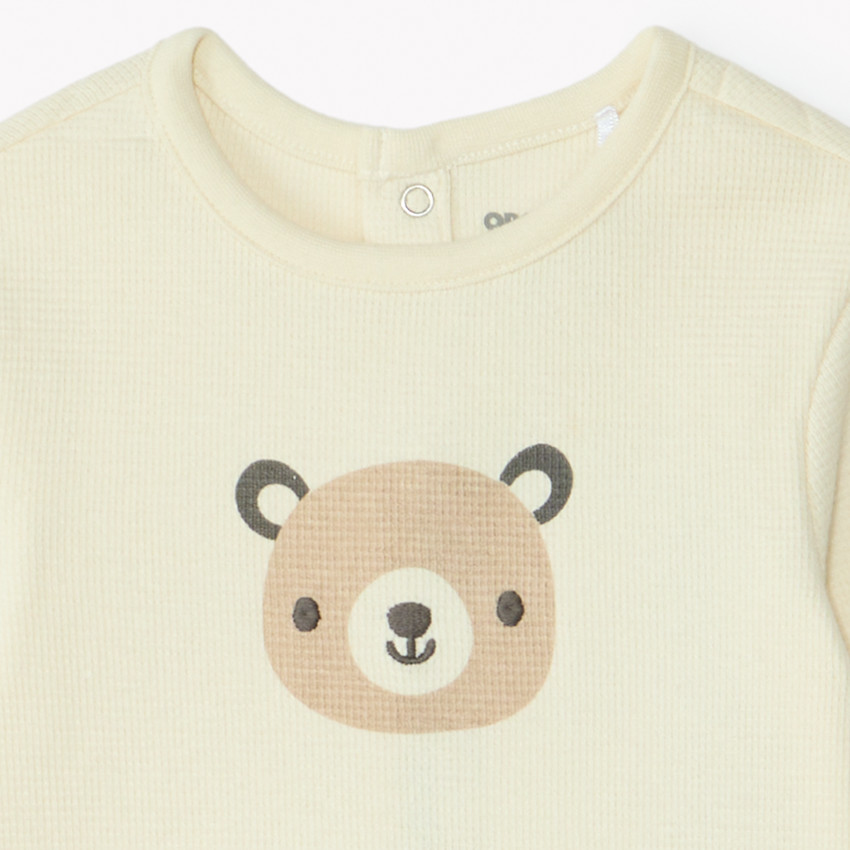 Ensemble jogging oursons en nid d'abeille pour bébé garçon  