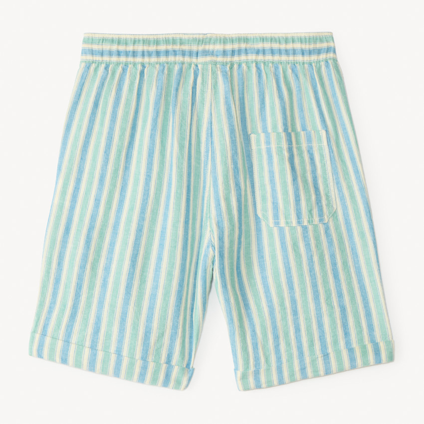 Short en toile à rayures pour garçon 