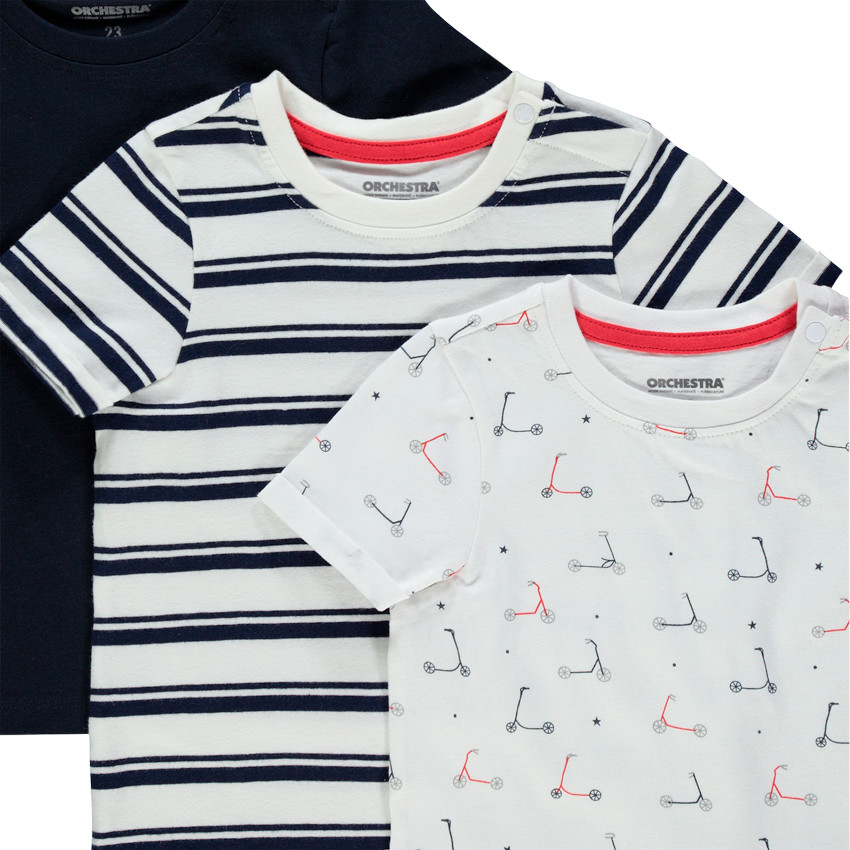 Lot de 3 t-shirts manches courtes en coton 
