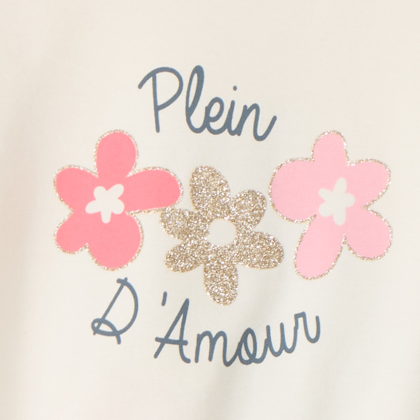 Sweat molleton effet colorblock et manches sherpa pour bébé fille  