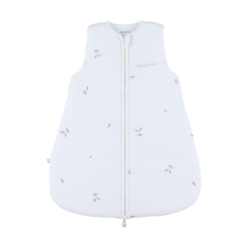 Gigoteuse sans manches 50cm TOG 2 en mousseline brodée blanc 