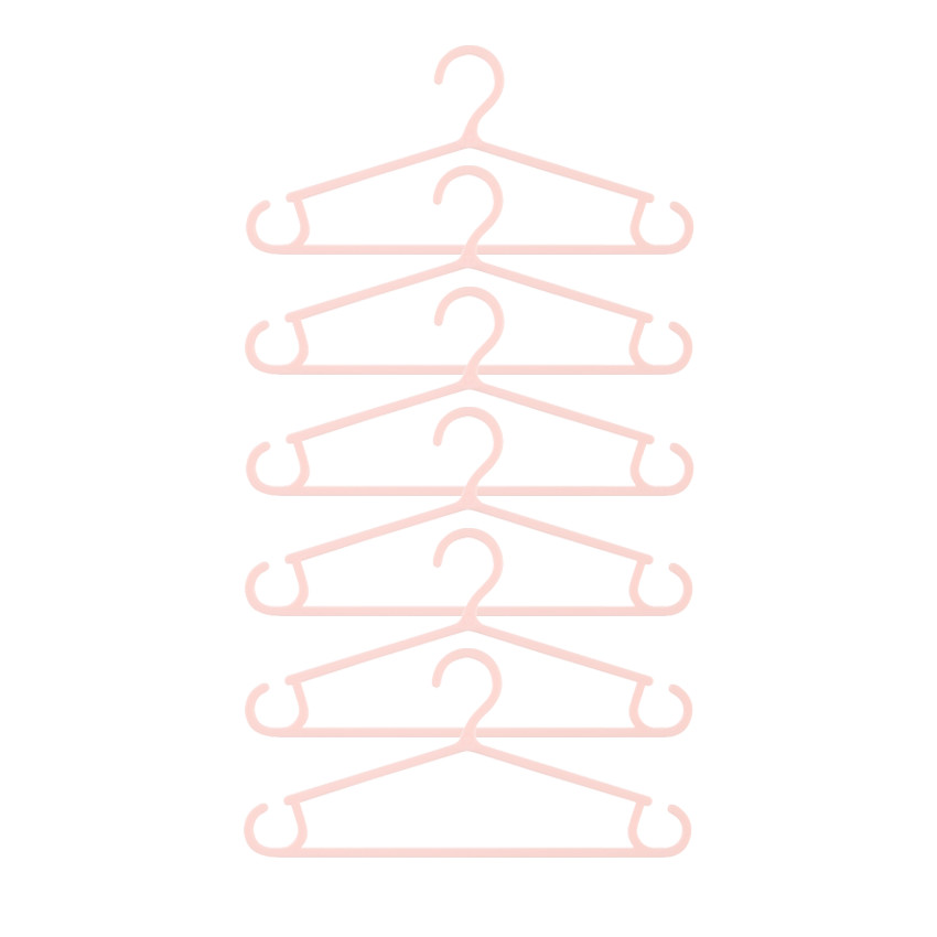 Lot de 6 cintres pour bébé - Rose 
