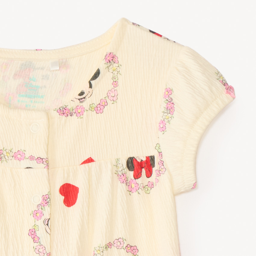 Combinaison courte à manches bouffantes Minnie Disney pour bébé fille  