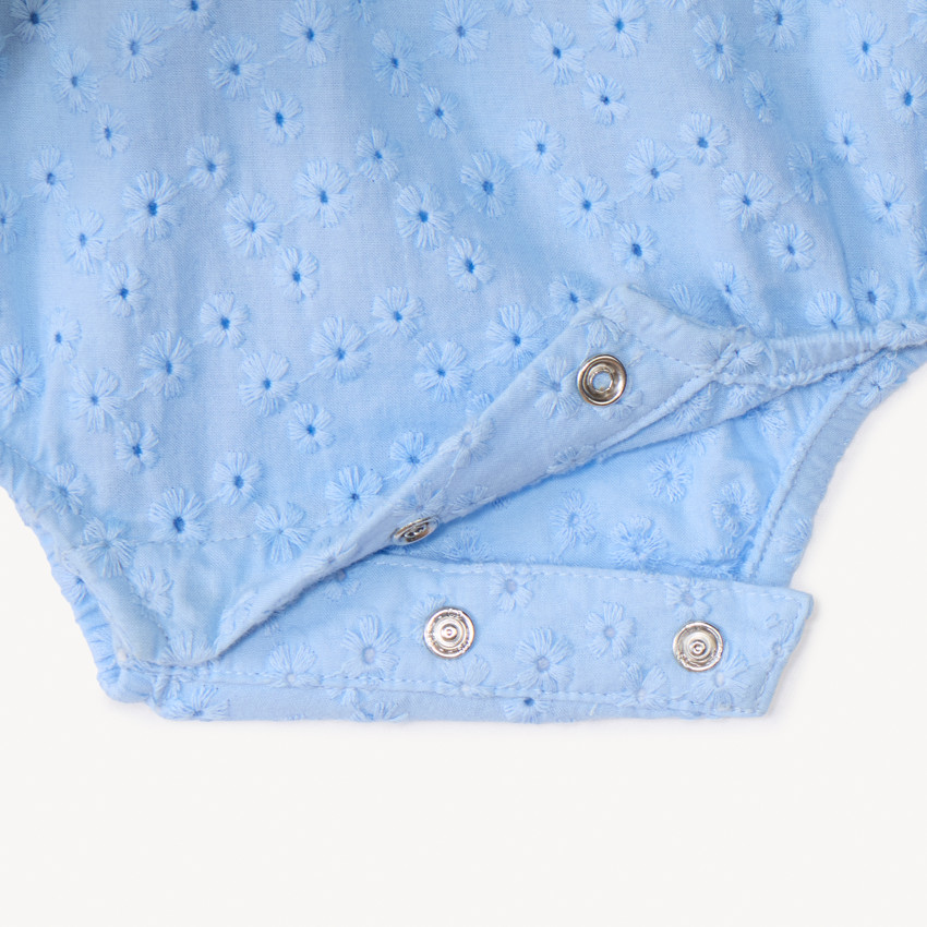 Robe effet à manches courtes 2-en-1 imprimée myrtilles pour bébé fille 