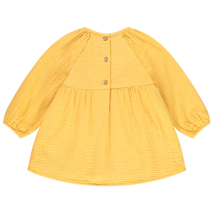 Tunique jaune en gaze de coton pour bébé fille 